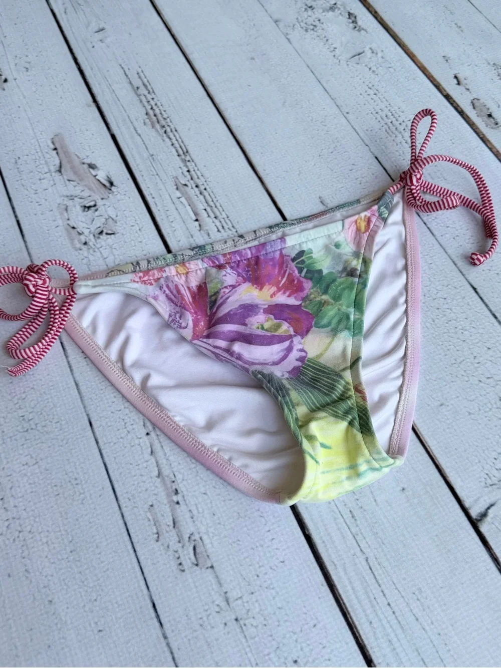 Lucky Brand Floral Side-Tie Bikini Bottoms - Purple Watercolor Multi